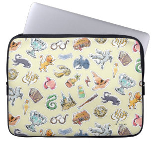 Housse Pour Ordinateur Portable Icônes Harry Potter à l'aquarelle