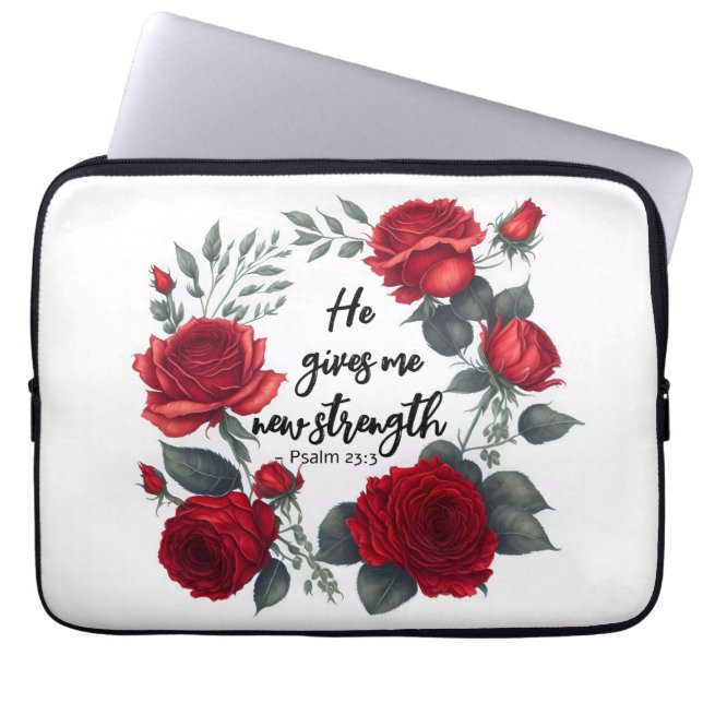 Housse Pour Ordinateur Portable Il Me Donne Une Nouvelle Force (Devant)