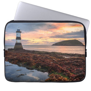 Housse Pour Ordinateur Portable Île de macareux du lever de soleil de phare de