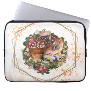 Housse Pour Ordinateur Portable Illustration d'animaux Brown stylisés