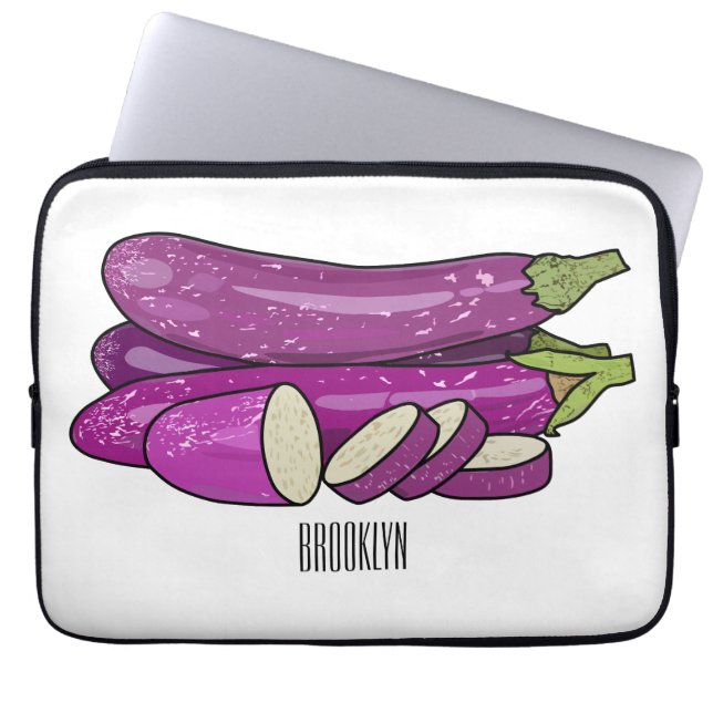 Housse Pour Ordinateur Portable Illustration d'aubergine (Devant)