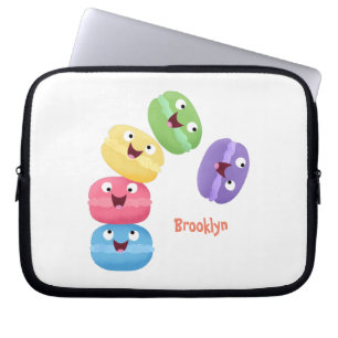 Housse Pour Ordinateur Portable Illustration de caricature de macarons marrant mig