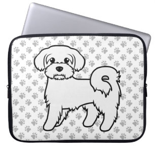 Housse Pour Ordinateur Portable Illustration de chien de dessin animé mignon malta