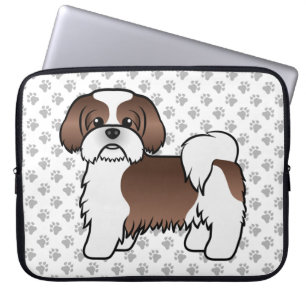 Housse Pour Ordinateur Portable Illustration de chien de dessin animé Shih Tzu mar