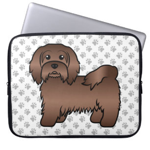 Housse Pour Ordinateur Portable Illustration de chien de dessin mignon au chocolat