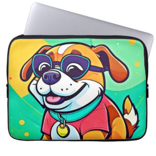 Housse Pour Ordinateur Portable Illustration de chiot cool de style cartoon
