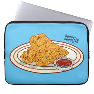 Housse Pour Ordinateur Portable Illustration de dessin animé sur le poulet frit