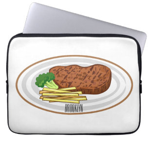Housse Pour Ordinateur Portable Illustration de dessin de steak