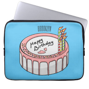 Housse Pour Ordinateur Portable Illustration de gâteau d'anniversaire