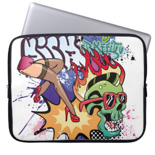 Housse Pour Ordinateur Portable Illustration de graffiti avec lettres de graffitis
