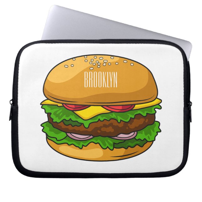Housse Pour Ordinateur Portable Illustration de Hamburger (Devant)