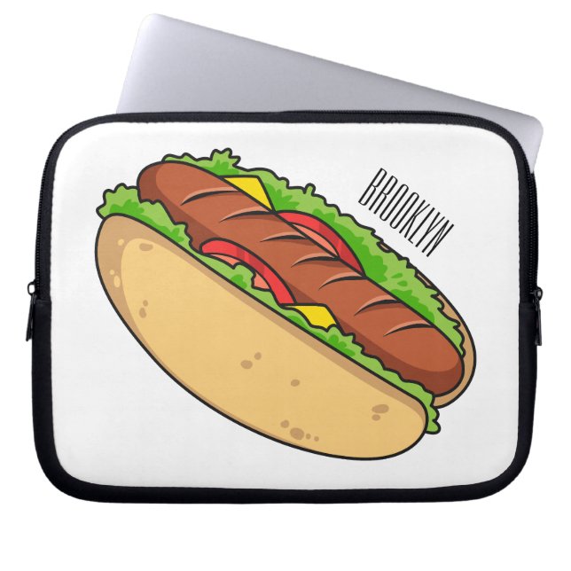 Housse Pour Ordinateur Portable Illustration de Hot dog (Devant)