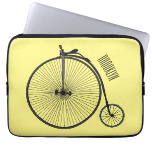 Housse Pour Ordinateur Portable Illustration de la bande dessinée de vélo à grande