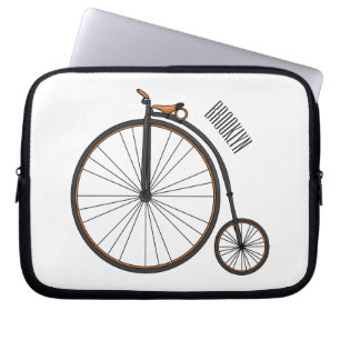Housse Pour Ordinateur Portable Illustration de la bande dessinée de vélo à grande