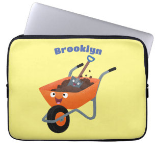 Housse Pour Ordinateur Portable Illustration de la brouette en brouette orange trè