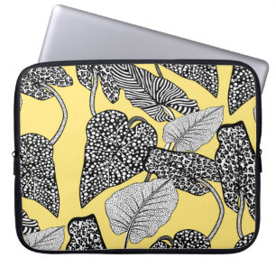 Housse Pour Ordinateur Portable illustration de la feuille tropicale et de la peau