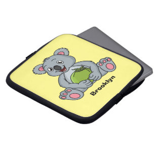 Housse Pour Ordinateur Portable Illustration de la koala de Cute et de la noix de