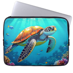 Housse Pour Ordinateur Portable Illustration de la tortue de mer