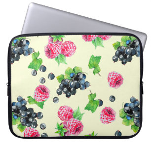 Housse Pour Ordinateur Portable Illustration de l'aquarelle de framboise et de cas