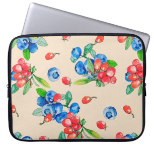 Housse Pour Ordinateur Portable Illustration de l'aquarelle de la baie Goji et du