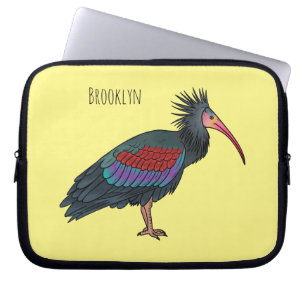 Housse Pour Ordinateur Portable Illustration de l'ibis à chauve-souris du nord