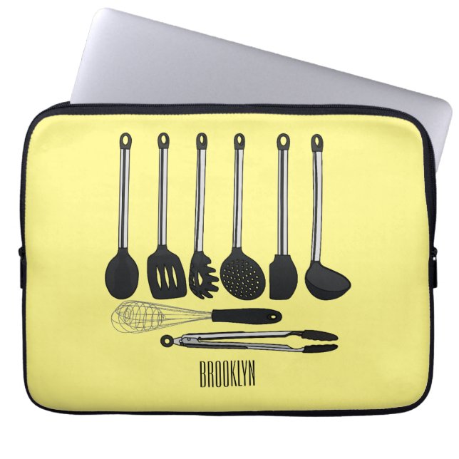 Housse Pour Ordinateur Portable Illustration de l'ustensile de cuisine (Devant)