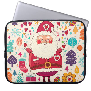 Housse Pour Ordinateur Portable Illustration de Noël du Père Noël