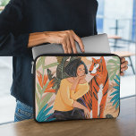 Housse Pour Ordinateur Portable illustration de paysage de girly orange<br><div class="desc">Illustration du paysage du coucher de soleil de ceintures de tigres et de femmes orange. OEuvre originale de Caroline Bonne Müller</div>