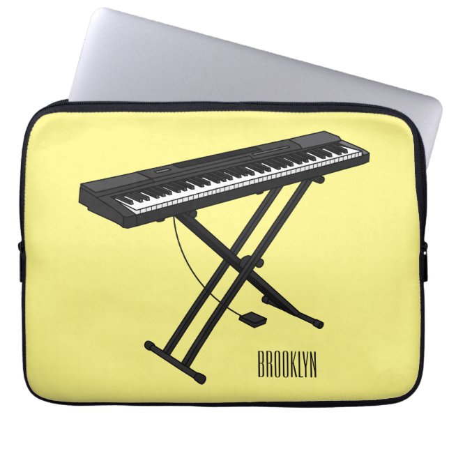 Housse Pour Ordinateur Portable Illustration de piano clavier (Devant)