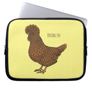 Housse Pour Ordinateur Portable Illustration de poulet à la polis chamois