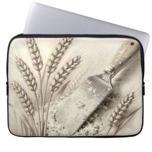 Housse Pour Ordinateur Portable Illustration de racloir de pâte en farine de blé v