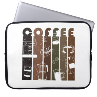 Housse Pour Ordinateur Portable Illustration de typographie de café vintage dessin