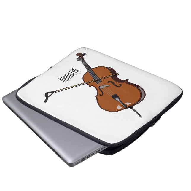 Housse Pour Ordinateur Portable Illustration de violoncelle (Devant bas)