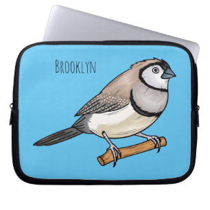 Housse Pour Ordinateur Portable Illustration d'oiseau à deux barreaux