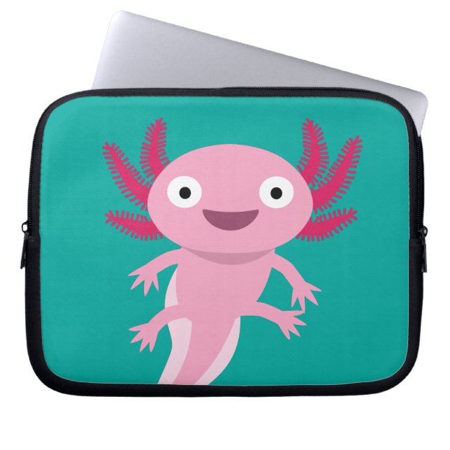 Housse Pour Ordinateur Portable Illustration drôle Axolotl (Devant)
