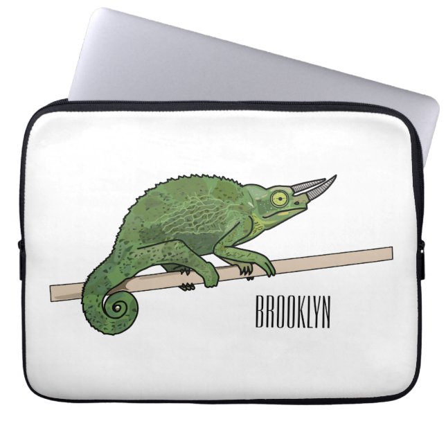 Housse Pour Ordinateur Portable Illustration du caméléon de Jackson (Devant)