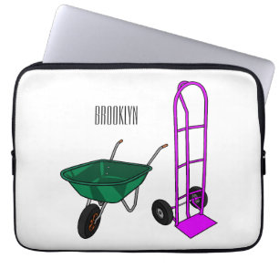 Housse Pour Ordinateur Portable Illustration du chariot à roues et du chariot à ma