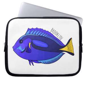 Housse Pour Ordinateur Portable Illustration du poisson de la cuve bleue