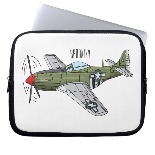 Housse Pour Ordinateur Portable Illustration d'un avion militaire (Devant)