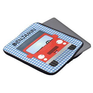 Housse Pour Ordinateur Portable Illustration d'un camion kawaii rouge mou