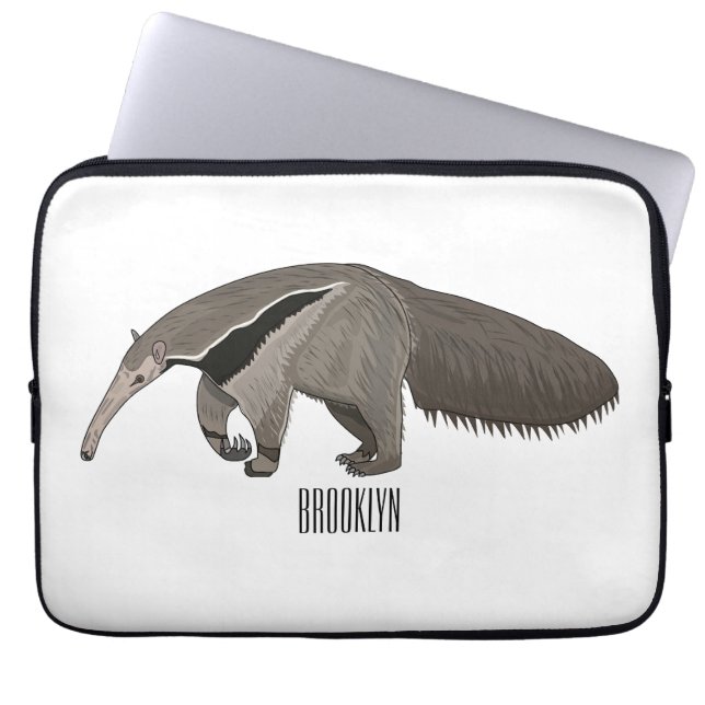 Housse Pour Ordinateur Portable Illustration d'un dessin animé d'Anteater (Devant)
