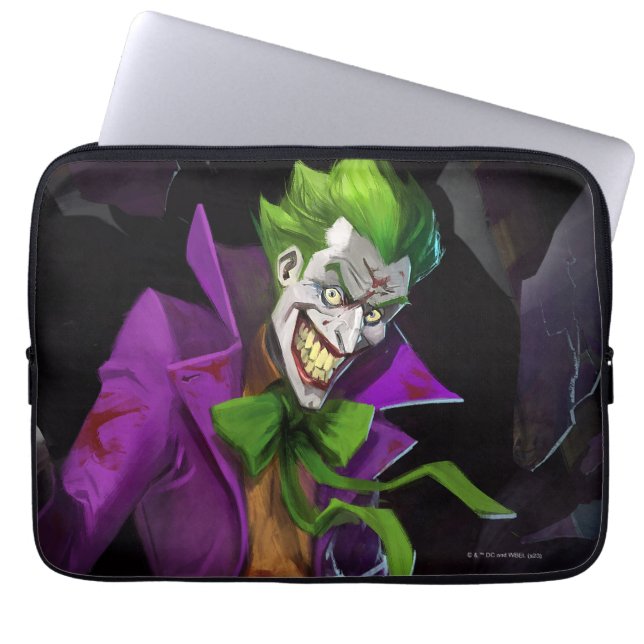 Housse Pour Ordinateur Portable Illustration d'un joker en crise infinie (Devant)