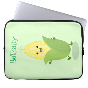 Housse Pour Ordinateur Portable Illustration d'une caricature de maïs joyeux