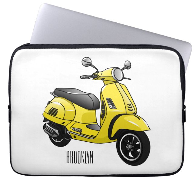 Housse Pour Ordinateur Portable Illustration d'une moto cyclable (Devant)