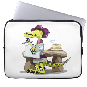 Housse Pour Ordinateur Portable Illustration D'Une Pensée De Poète Raptor Caricatu