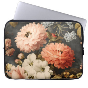 Housse Pour Ordinateur Portable Illustration florale vintage avec fleurs mélangées