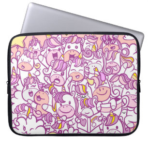 Housse Pour Ordinateur Portable Illustration, mignonne licorne et collection de po