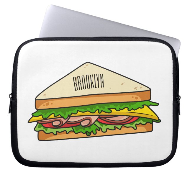 Housse Pour Ordinateur Portable Illustration Sandwich (Devant)