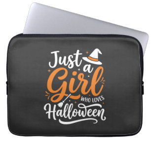 Housse Pour Ordinateur Portable Illustration vectorielle Halloween Juste Une Fille