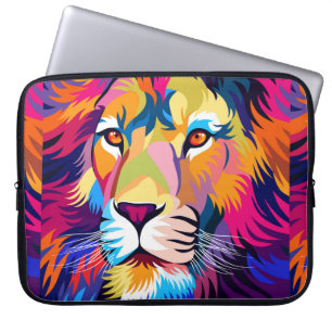 Housse Pour Ordinateur Portable illustrations colorées, lion, design simple - vi